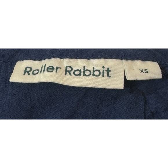 Roller Rabbit Mini Dress Size XS Navy Blue Embroidered Smocked Tassel Tunic - Picture 14 of 16